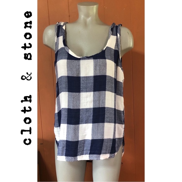 Anthropologie Cloth & Stone Buffalo Plaid Tank Top S - Picture 1 of 11